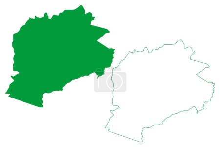 Illustration for Campos Sales municipality (Ceara state, Municipalities of Brazil, Federative Republic of Brazil) map vector illustration, scribble sketch Campos Sales map - Royalty Free Image