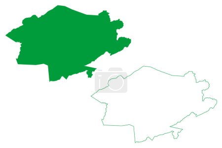 Illustration for Assare municipality (Ceara state, Municipalities of Brazil, Federative Republic of Brazil) map vector illustration, scribble sketch Assar map - Royalty Free Image