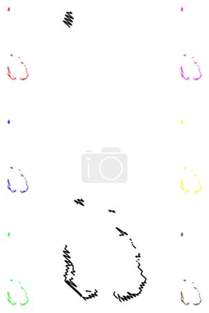 Téléchargez les illustrations : Cocos islands (Commonwealth of Australia, Indian Ocean) map vector illustration, scribble sketch Keeling map - en licence libre de droit