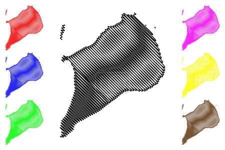 Ilustración de Iwo Jima island (Japan, East Asia, Japanese archipelago) map vector illustration, scribble sketch Io To map - Imagen libre de derechos