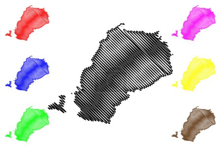 Illustration for Agistri island (Hellenic Republic, Greece, Greek island) map vector illustration, scribble sketch Angistri or Agkistri map - Royalty Free Image