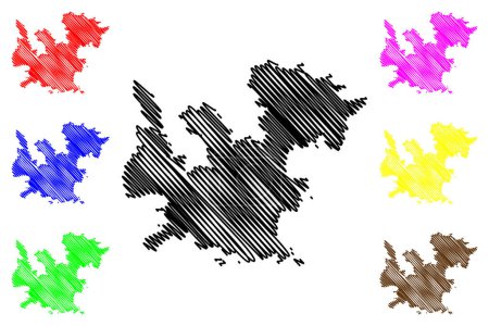 Ilustración de Isla de Cabrera (Reino de España, Islas Baleares) mapa vector ilustración, boceto de garabato Cabrera mapa - Imagen libre de derechos