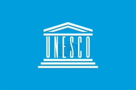 Illustration for Flag of UNESCO, United Nations Educational, Scientific and Cultural Organization, - Royalty Free Image