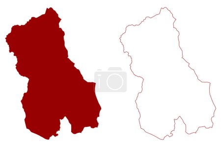 Illustration for Blackburn with Darwen Borough and Unitary authority area (United Kingdom of Great Britain and Northern Ireland, ceremonial county Lancashire or Lancs, England) map vector illustration, scribble sketch - Royalty Free Image
