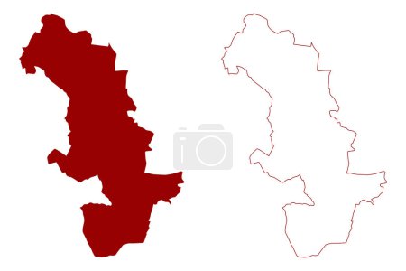 Illustration for Metropolitan Borough of Knowsley (United Kingdom of Great Britain and Northern Ireland, Metropolitan and ceremonial county Merseyside, England) map vector illustration, scribble sketch map - Royalty Free Image