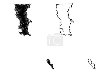 Illustration for Mexicali municipality (Free and Sovereign State of Baja California, Mexico, United Mexican States) map vector illustration, scribble sketch Mexicali map - Royalty Free Image
