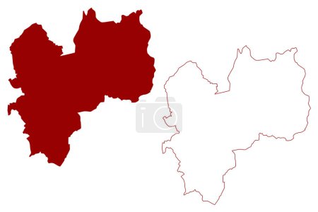 Illustration for Metropolitan Borough of Rochdale (United Kingdom of Great Britain and Northern Ireland, Metropolitan and ceremonial county Greater Manchester, England) map vector illustration, scribble sketch map - Royalty Free Image