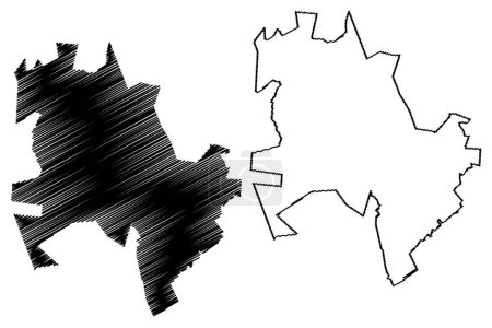 Ilustración de Penon Blanco municipality (Estado Libre y Soberano de Durango, México, United Mexican States) mapa vector illustration, scribble sketch map - Imagen libre de derechos