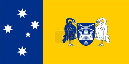 Illustration for Flag of Australian Capital Territory or Federal Capital Territory (Commonwealth of Australia, ACT, FCT), vertical bicolour of blue and gold with - Royalty Free Image