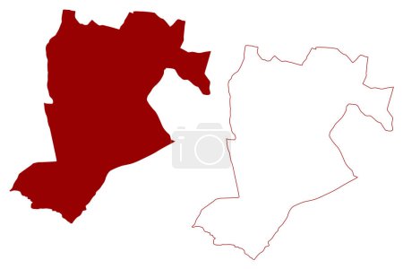 Ilustración de Autoridad municipal y unitaria del Bosque Bracknell (Reino Unido de Gran Bretaña e Irlanda del Norte, condado ceremonial Berkshire, Berks, Inglaterra) mapa vector ilustración, garabato bosquejo mapa - Imagen libre de derechos