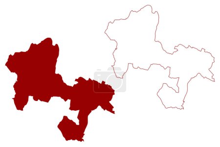 Illustration for Royal borough, unitary authority area ofWindsor and Maidenhead (United Kingdom of Great Britain and Northern Ireland, ceremonial county Berkshire, Berks, England) map vector, scribble sketch map - Royalty Free Image