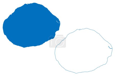Téléchargez les illustrations : Lac Elton (Russie, Fédération de Russie, Oblast de Volgograd) illustration vectorielle de carte, croquis de gribouillis carte - en licence libre de droit