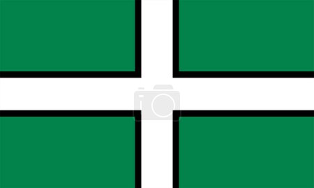 Illustration for Flag of Devon or Devonshire Ceremonial county (England, United Kingdom of Great Britain and Northern Ireland, uk) St Petroc's Cross, - Royalty Free Image
