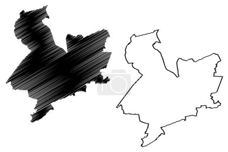 Ilustración de Municipio San Luis Acatlán (Estado Libre y Soberano de Guerrero, México, Estados Unidos Mexicanos) mapa vector ilustración, garabato mapa - Imagen libre de derechos