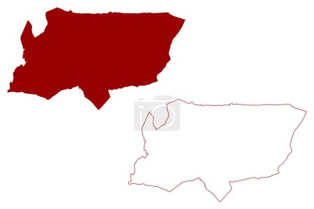 Illustration for London Borough of Haringey (United Kingdom of Great Britain and Northern Ireland, Ceremonial county and region Greater London, England) map vector illustration, scribble sketch map - Royalty Free Image