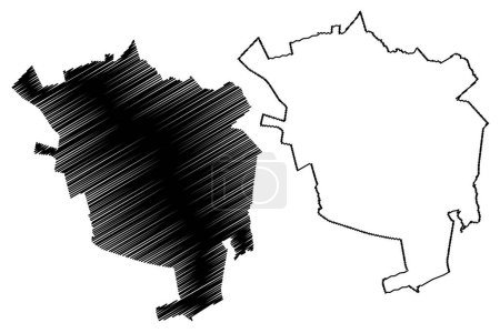 Ilustración de Santa Isabel municipality (Free and Sovereign State of Chihuahua, Mexico, United Mexican States) map vector illustration, scribble sketch Santa Isabel map - Imagen libre de derechos