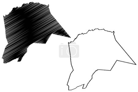 Illustration for Acarape municipality (Ceara state, Municipalities of Brazil, Federative Republic of Brazil) map vector illustration, scribble sketch Acarape map - Royalty Free Image