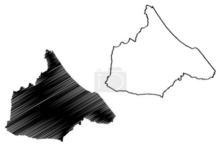 Illustration for Aquiraz municipality (Ceara state, Municipalities of Brazil, Federative Republic of Brazil) map vector illustration, scribble sketch Aquiraz map - Royalty Free Image