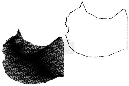 Illustration for Araripe municipality (Ceara state, Municipalities of Brazil, Federative Republic of Brazil) map vector illustration, scribble sketch Araripe map - Royalty Free Image
