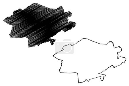 Illustration for Assare municipality (Ceara state, Municipalities of Brazil, Federative Republic of Brazil) map vector illustration, scribble sketch Assare map - Royalty Free Image