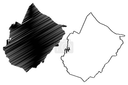 Illustration for Caucaia municipality (Ceara state, Municipalities of Brazil, Federative Republic of Brazil) map vector illustration, scribble sketch Caucaia map - Royalty Free Image