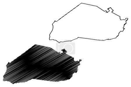 Illustration for Croata municipality (Ceara state, Municipalities of Brazil, Federative Republic of Brazil) map vector illustration, scribble sketch Croata map - Royalty Free Image
