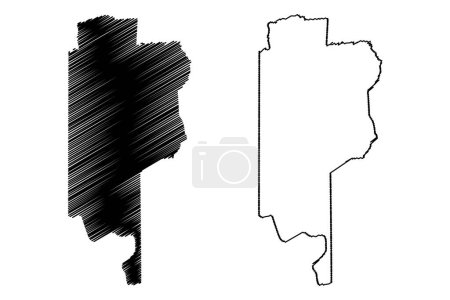 Illustration for Crato municipality (Ceara state, Municipalities of Brazil, Federative Republic of Brazil) map vector illustration, scribble sketch Crato map - Royalty Free Image
