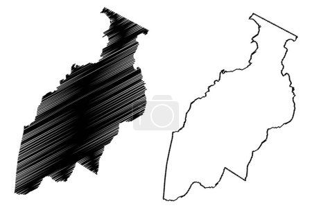 Illustration for Eusebio municipality (Ceara state, Municipalities of Brazil, Federative Republic of Brazil) map vector illustration, scribble sketch Eusebio map - Royalty Free Image