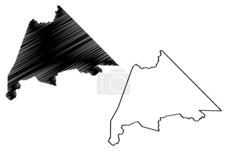 Illustration for General Sampaio municipality (Ceara state, Municipalities of Brazil, Federative Republic of Brazil) map vector illustration, scribble sketch General Sampaio map - Royalty Free Image