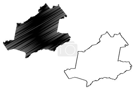 Illustration for Guaiuba municipality (Ceara state, Municipalities of Brazil, Federative Republic of Brazil) map vector illustration, scribble sketch Guaiuba map - Royalty Free Image