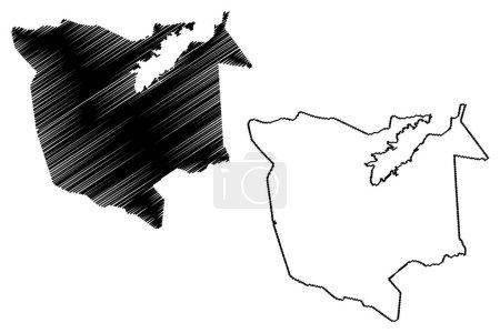Illustration for Chorozinho municipality (Ceara state, Municipalities of Brazil, Federative Republic of Brazil) map vector illustration, scribble sketch Chorozinho map - Royalty Free Image