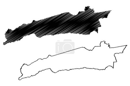 Illustration for Ibiapina municipality (Ceara state, Municipalities of Brazil, Federative Republic of Brazil) map vector illustration, scribble sketch Ibiapina map - Royalty Free Image