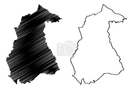 Illustration for Itapipoca municipality (Ceara state, Municipalities of Brazil, Federative Republic of Brazil) map vector illustration, scribble sketch Itapipoca map - Royalty Free Image