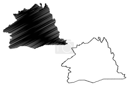 Illustration for Itatira municipality (Ceara state, Municipalities of Brazil, Federative Republic of Brazil) map vector illustration, scribble sketch Itatira map - Royalty Free Image