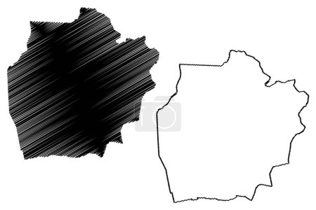 Illustration for Juazeiro do Norte municipality (Ceara state, Municipalities of Brazil, Federative Republic of Brazil) map vector illustration, scribble sketch Juazeiro do Norte map - Royalty Free Image