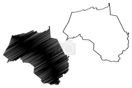 Illustration for Massape municipality (Ceara state, Municipalities of Brazil, Federative Republic of Brazil) map vector illustration, scribble sketch Massape map - Royalty Free Image