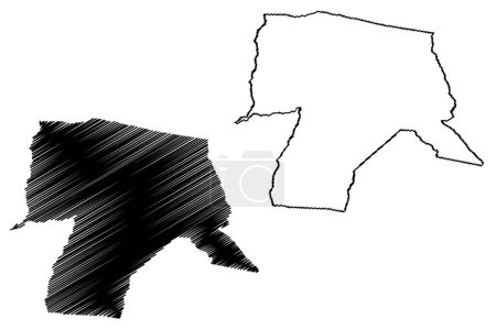 Illustration for Miraima municipality (Ceara state, Municipalities of Brazil, Federative Republic of Brazil) map vector illustration, scribble sketch Mirama map - Royalty Free Image