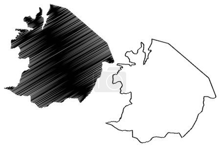 Illustration for Mulungu municipality (Ceara state, Municipalities of Brazil, Federative Republic of Brazil) map vector illustration, scribble sketch Mulungu map - Royalty Free Image