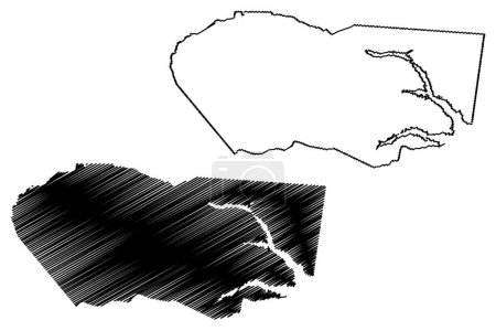 Illustration for Pacajus municipality (Ceara state, Municipalities of Brazil, Federative Republic of Brazil) map vector illustration, scribble sketch Pacajus map - Royalty Free Image