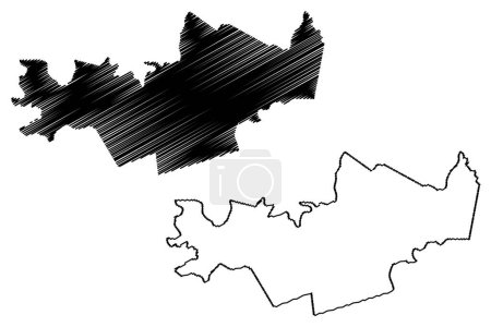 Illustration for Palmacia municipality (Ceara state, Municipalities of Brazil, Federative Republic of Brazil) map vector illustration, scribble sketch Palmcia map - Royalty Free Image