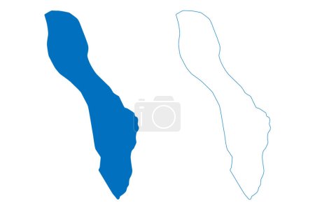 Téléchargez les illustrations : Lake Chandra Taal (Republic of India) map vector illustration, scribble sketch Tso Chigma or Chandra Tal map - en licence libre de droit