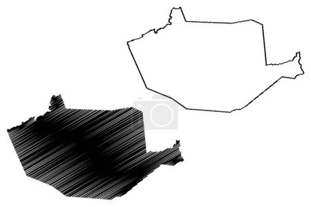 Illustration for Potengi municipality (Ceara state, Municipalities of Brazil, Federative Republic of Brazil) map vector illustration, scribble sketch Potengi map - Royalty Free Image