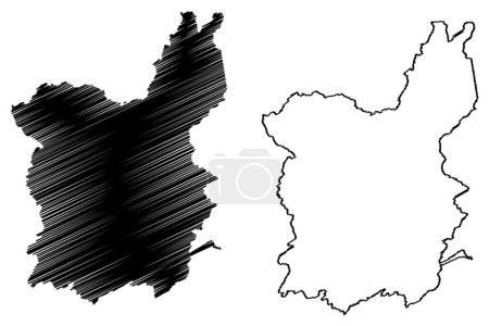 Illustration for Saboeiro municipality (Ceara state, Municipalities of Brazil, Federative Republic of Brazil) map vector illustration, scribble sketch Saboeiro map - Royalty Free Image