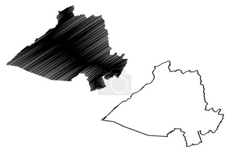 Illustration for Tarrafas municipality (Ceara state, Municipalities of Brazil, Federative Republic of Brazil) map vector illustration, scribble sketch Tarrafas map - Royalty Free Image