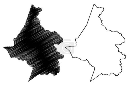 Illustration for Tamboril municipality (Ceara state, Municipalities of Brazil, Federative Republic of Brazil) map vector illustration, scribble sketch Tamboril map - Royalty Free Image