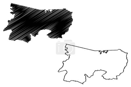 Illustration for Uruoca municipality (Ceara state, Municipalities of Brazil, Federative Republic of Brazil) map vector illustration, scribble sketch Uruoca map - Royalty Free Image
