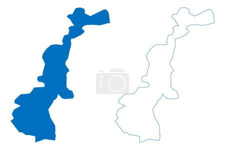 Téléchargez les illustrations : Lake Rupa (Federal Democratic Republic of Nepal) map vector illustration, scribble sketch Rupa Tal map - en licence libre de droit