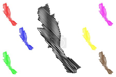 Ilustración de San Felipe municipality (Free and Sovereign State of Baja California, México, United Mexican States) mapa vector illustration, scribble sketch San Felipe map - Imagen libre de derechos