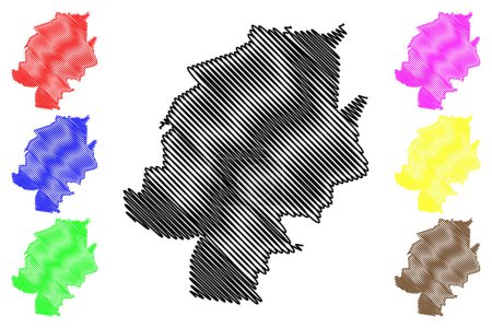 Illustration for San Juan del Rio municipality (Estado Libre y Soberano de Durango, Mexico, United Mexican States) map vector illustration, scribble sketch map - Royalty Free Image