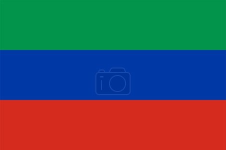 Illustration for Flag of Republic of Dagestan (Russian Federation, Russia) - Royalty Free Image